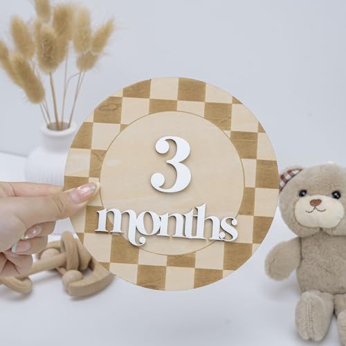 Wooden Baby Milestone Sign Set - Monthly Growth Tracker & Photo Prop
