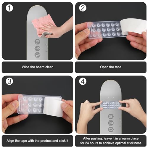 2Sets of 6pcs Stomp Pad, Clear Anti-Skidding Snowboard Stomp Pads Skis Board Grip Pad Mat for Snowboarding Snow Board Accessories