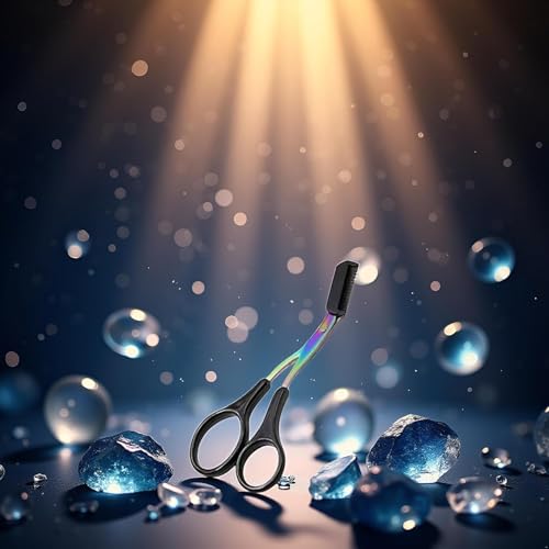 2-Piece Stainless Steel Eyebrow Grooming Scissors with Built-In Comb