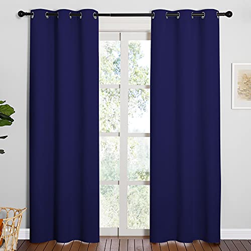 NICETOWN Navy Blue Blackout Curtains - 42" x 84" (Pack of 2)