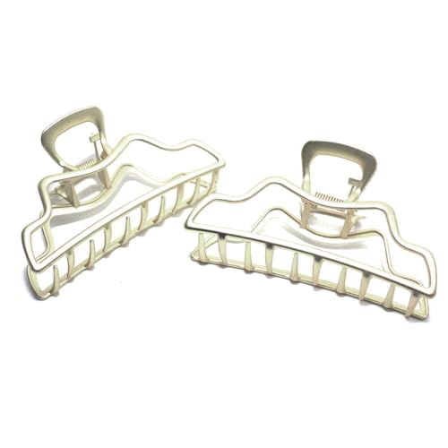 Luxxii 4-Inch Vintage Metal Hair Claw Clip Gold Tone 2 Pack