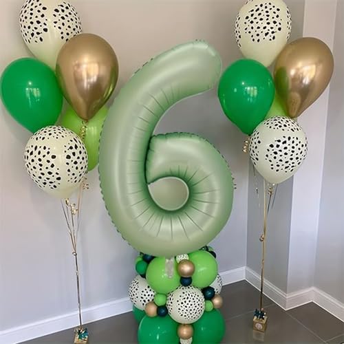 Olive Green Number 6 Foil Balloon - 40'' Self-Inflating Decoration