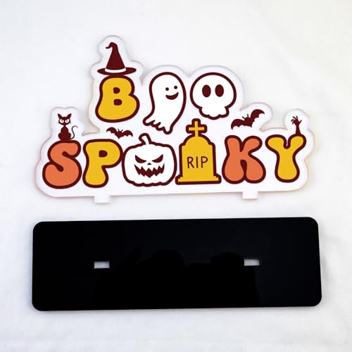 VIESUJI Ghost Acrylic Sign Halloween Decor & Boo Basket Stuffer