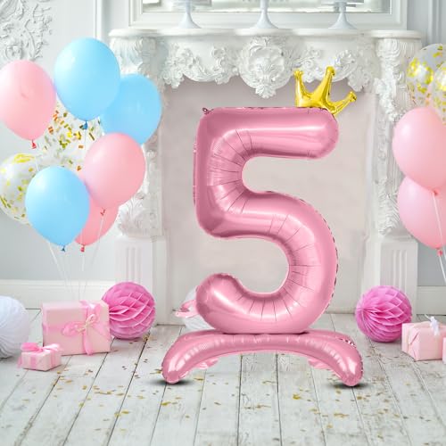 Standing Number 3 Balloon - 32 Inch Pink Foil for 3rd Birthday
