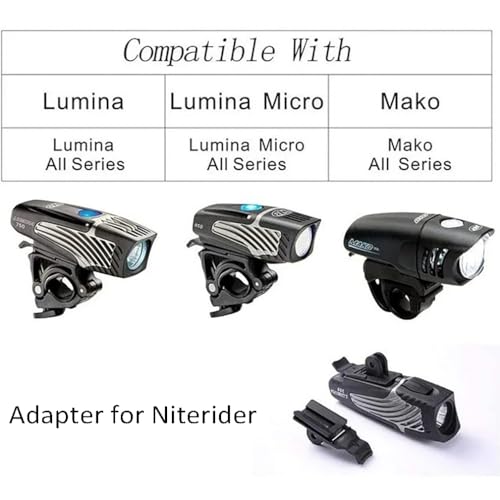 3PACK Bike Light Adapter Mount Compatible with NiteRider Lumina, NiteRider Light, Mako Series, Computer Mount