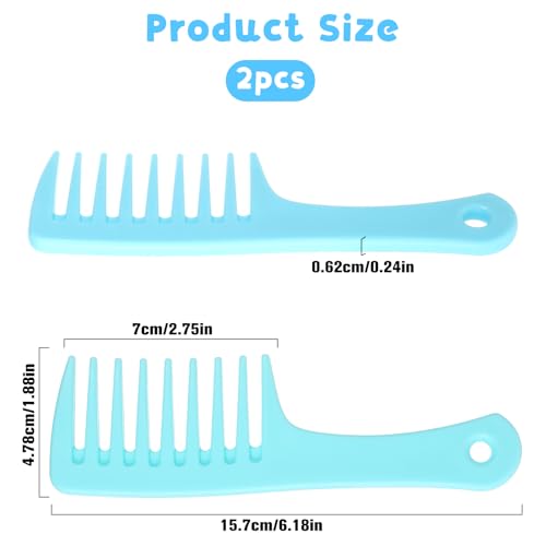 Styquenzer Mini Wide Tooth Hair Comb Set, 2 Pack Travel Detangling Brush