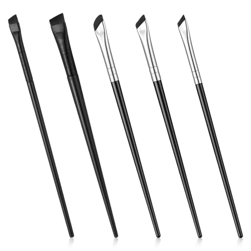 5-Piece Angled Eyeliner and Eyebrow Brush Set for Precise Eye Makeup
