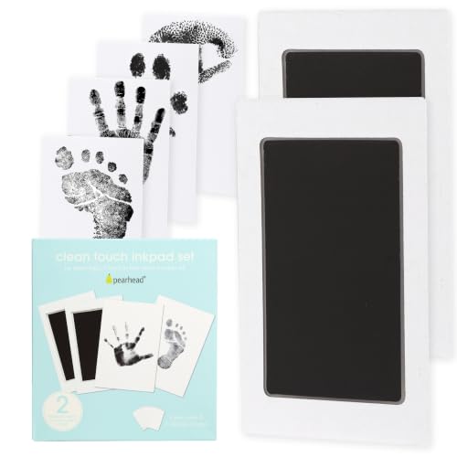 Pearhead Clean Touch Ink Pad Kit, 2-Pack - Mess-Free Baby Keepsake