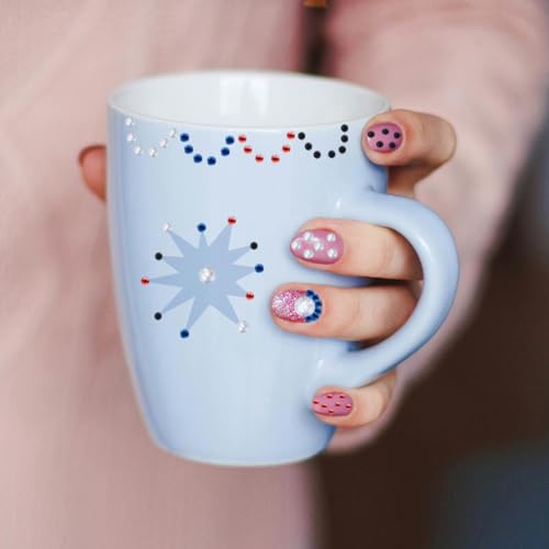 Self-Adhesive Blue Rhinestone Stickers - 4 Sizes Gem Sheets for Crafts & Nails