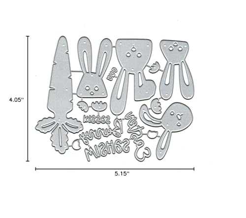 Easter Bunny Carrots Metal Cutting Dies for Card Making