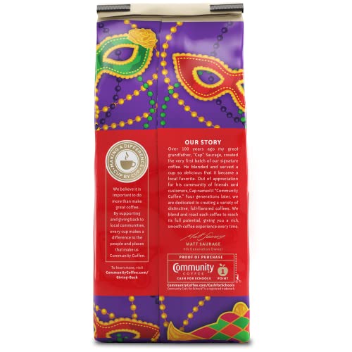 Community Coffee Mardi Gras King Cake Flavored Ground Coffee, 12 oz (Pack of 2)