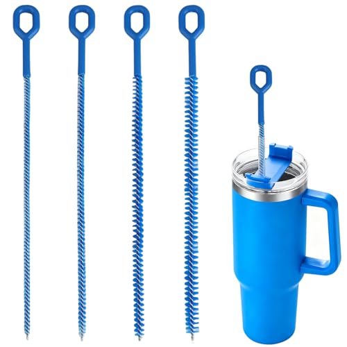 4-Piece Extra Long Straw Cleaner Brush Set for Reusable Cups & Bottles