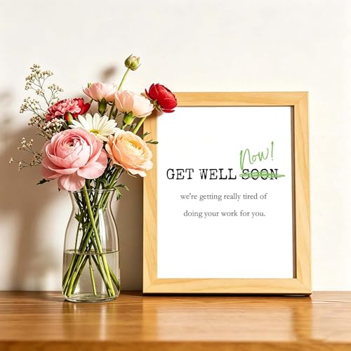 Funny Get Well Soon Card for Coworker with Envelope 8x5.3in