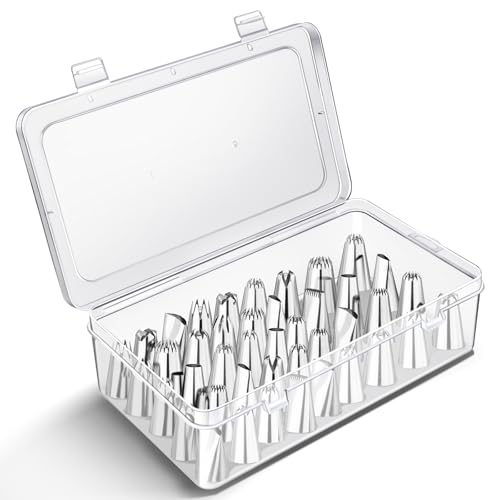 Vowcarol 42-Peg Piping Tip Storage Box - Stackable Cake Decorating Organizer
