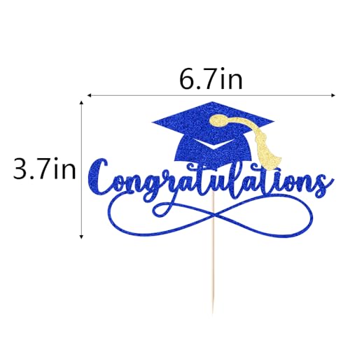 Congratulations Cake Topper for 2026 Graduation - Dark Blue & Gold