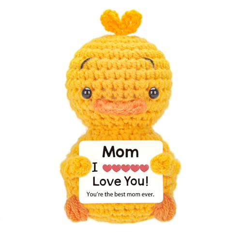 Inspirational Crochet Duck with Affirmations | Positive Gift for Women