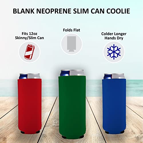 Coolie Junction White Blank Slim Can Cooler for 12oz Skinny Cans