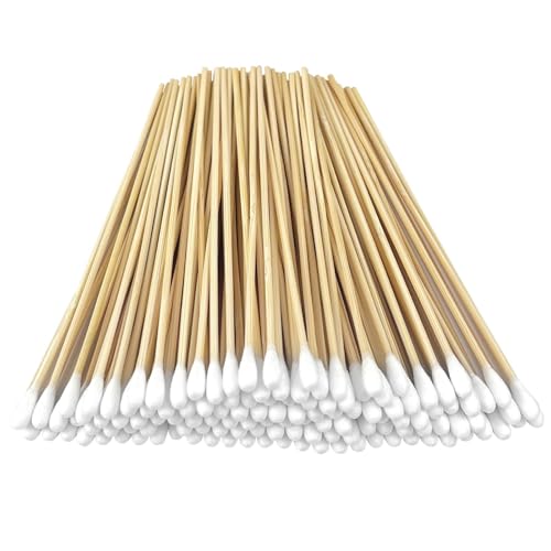 Long Wooden Cotton Swabs 6 Inch - 200 PCS Wood Handle Cleaning Sticks