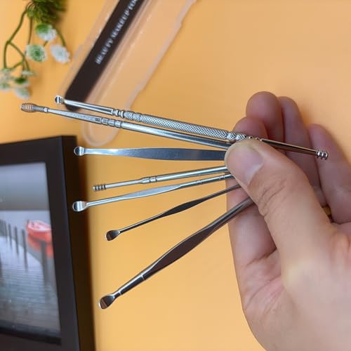 KISTARCH 7-Piece Stainless Steel Earwax Removal Kit with Storage Case