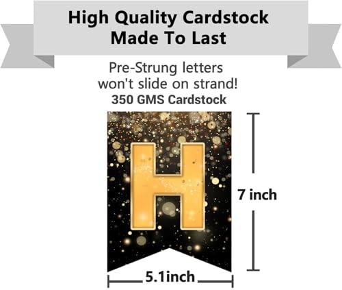 Happy New Year 2026 Banner | Elegant Black & Gold Party Decor