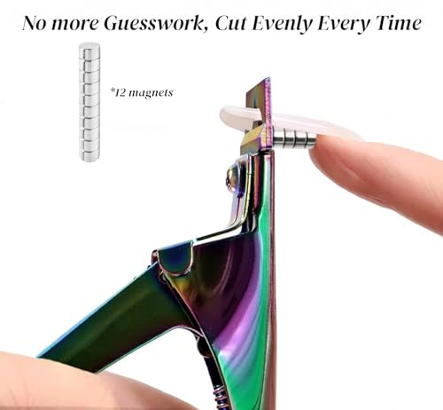 SERADIOO Acrylic Nail Cutter with Magnetic Sizing Guide & Stainless Steel Tip Clipper