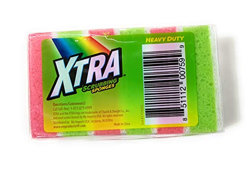 XTRA Heavy Duty Extra Thick Scrubbing Sponges - 6 Pack