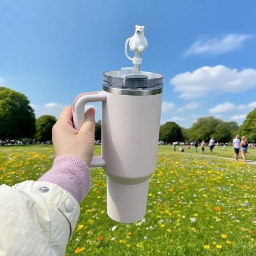 Silicone Polar Bear Straw Cover for Stanley Cup 30oz & 40oz