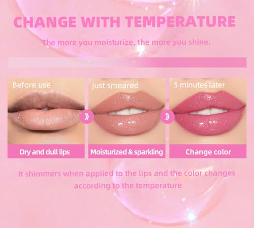 URQT Color Changing Lip Glow Oil & Plumping Glitter Tint