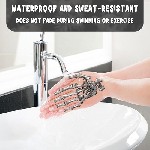 Halloween Temporary Face Tattoos - Waterproof Skeleton Zombie Makeup Stickers