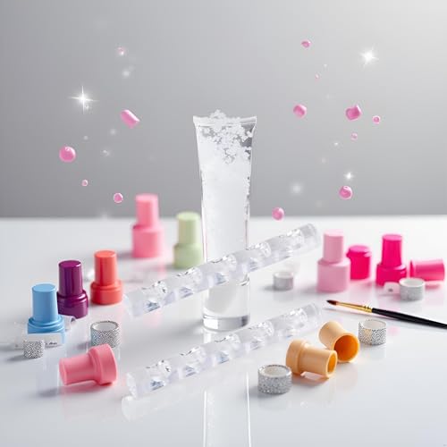 Czhotg 2-Pack Transparent Acrylic Nail Art Brush Holder and Stand for 5 Pens