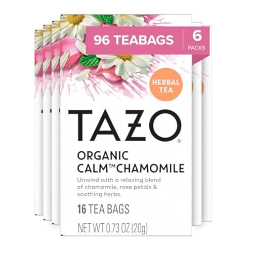 TAZO Calm Chamomile Herbal Tea Bags - 96 Count (16 Bags x 6 Packs)