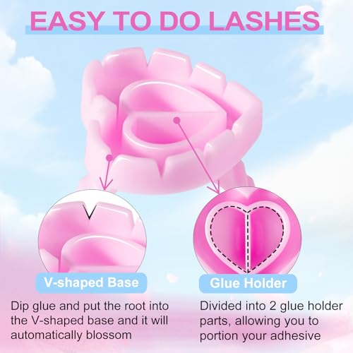 NXJ INFILILA Disposable Eyelash Extension Glue Rings 100PCS Heart Shape