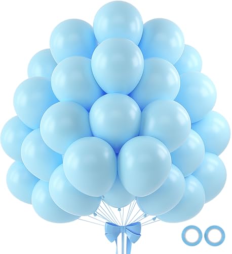 Light Blue 12 Inch Balloons Pastel Blue Latex 110pcs Party Decorations