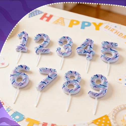 Yiran Kpop Theme Number 6 Birthday Candle - Purple Tattoo Design Cake Topper