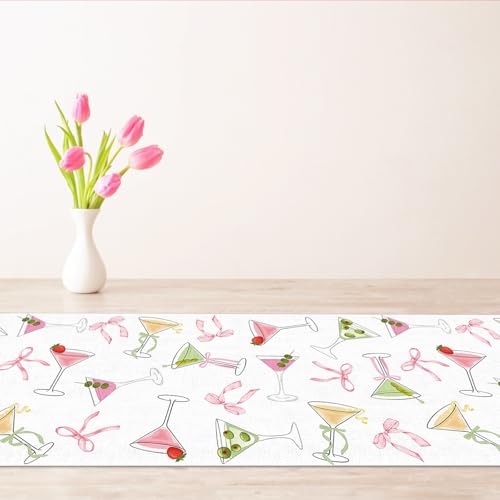 Vohado Martini Table Runner for Birthday and Bridal Party - 13" x 72"