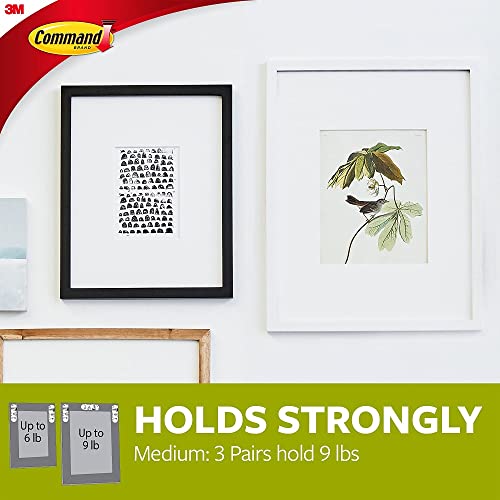 3M Command Adhesive Picture Hanging Strips - Removable Wall Mounts, White, Pack of 6