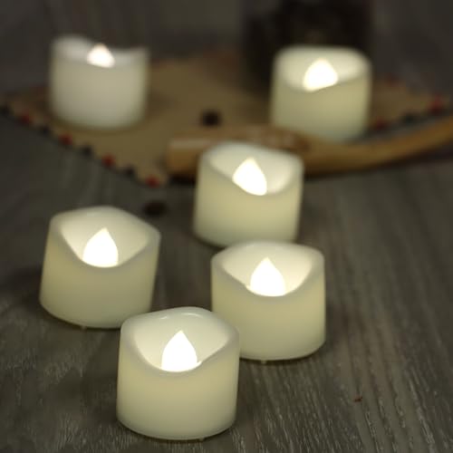 12-Pack LED Flameless Votive Candles - Battery Operated White Tea Lights