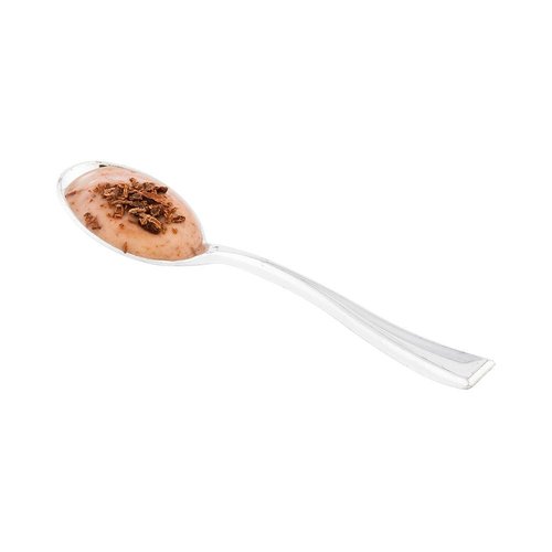 Restaurantware-4 Inch Mini Spoons, 500 Disposable Tiny Spoons - Heavy-Duty, Pair With Appetizers or Desserts, Silver Plastic Sample Spoon, For Parties, Weddings, Or Catering