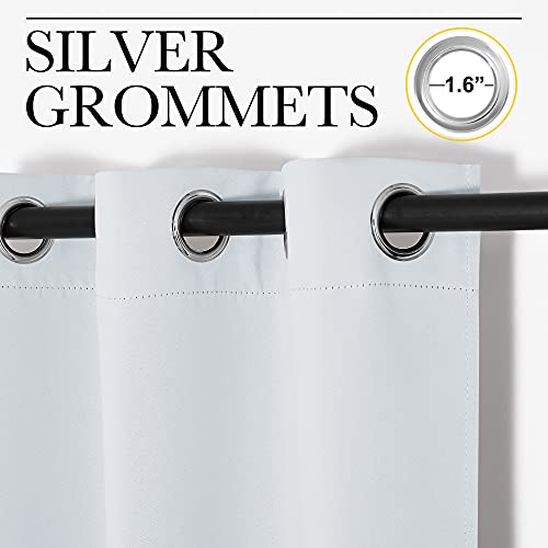 NICETOWN Room Darkening Curtains 34"W x 48"L - 2 Panels, Greyish White