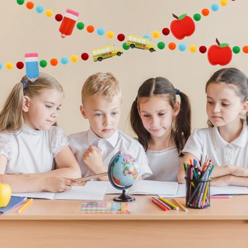 Back to School Felt Banner Garland with Apples, Pencils & Buses