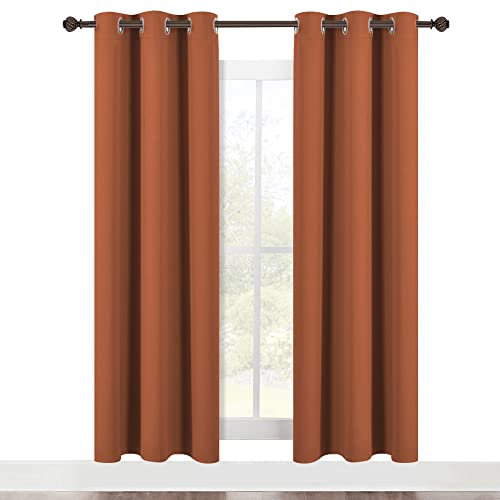 NICETOWN Blackout Curtains - 42"W x 72"L Burnt Orange Thermal Drapes (2 Pack)