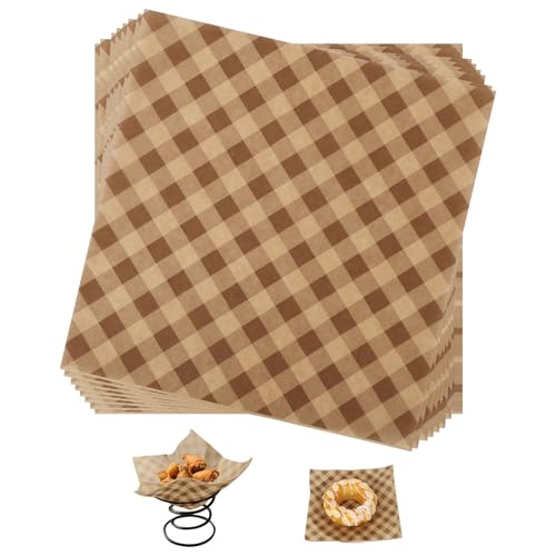 100 Waxed Deli Paper Sheets, 7.1in Brown Greaseproof Paper