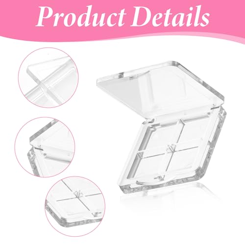 Trinkrittey 2-Pack Empty Makeup Palette 4-Grid Portable Clear Storage Box
