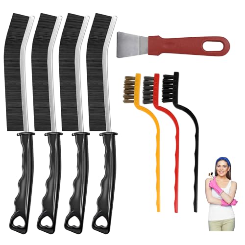 8-Piece Crevice Cleaning Brush Set for Kitchen & Bathroom