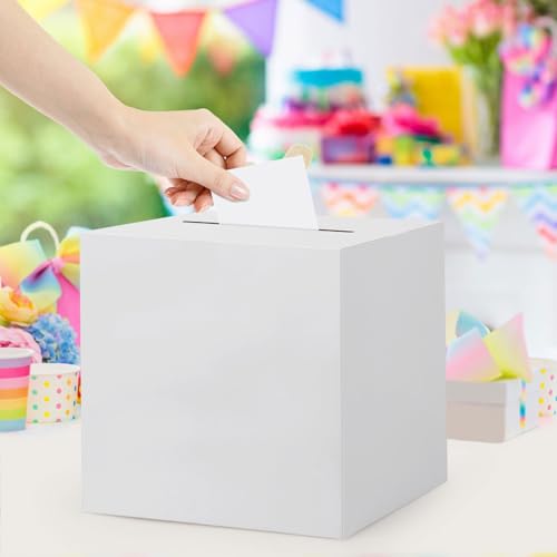 White Card Box with Slot - 8.6'' Gift Box for Weddings & Events