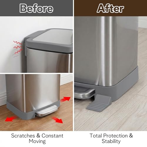 Rubber Wall Protector for Trash Cans - 4 Pack Grey Bumpers