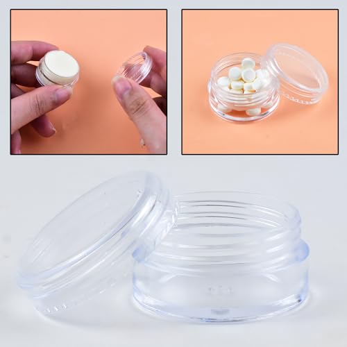 Clear Plastic Cosmetic Jars with Screw Lids 5g Travel Pots 12 Pcs