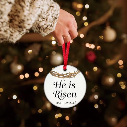 He Is Risen Easter Ornaments - Ceramic Hanging Decorations