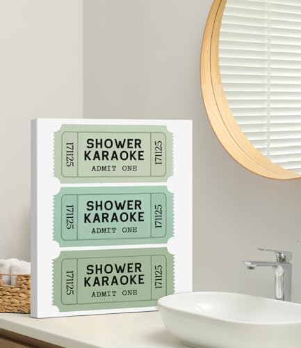 Funny Shower Karaoke Wall Art Print - Multicolor E Bathroom Decor 8x10 Framed