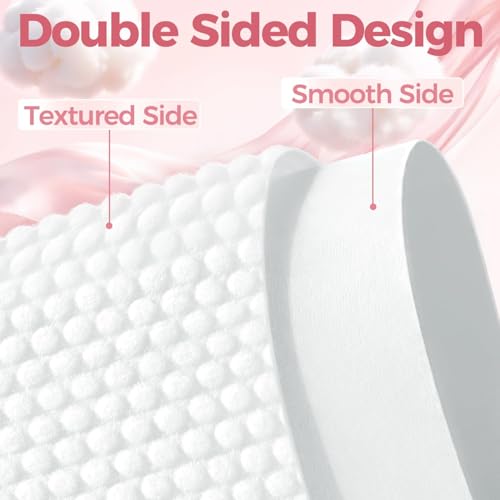 Feisou Disposable Face Towels - Soft & Thick 100% Viscose Facial Cleansing Wipes, 50 Count